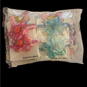 Disney Pink and Blue Floral Hair Accessories Set